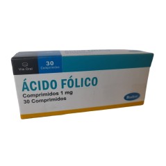 Ácido Fólico 1mg 30 Comprimidos  / PRECIO POR UNIDAD DE MEDIDA / $ 111.- valor por unidad