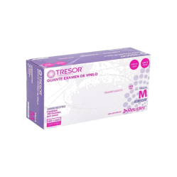 GUANTE EXAMEN VINILO L/P TRESOR M X 100 UND (DM)