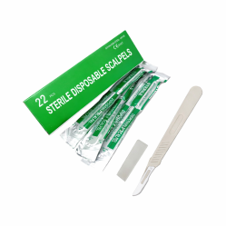 HOJA BISTURI C/MANGO ESTERIL N 22 X 10 UND