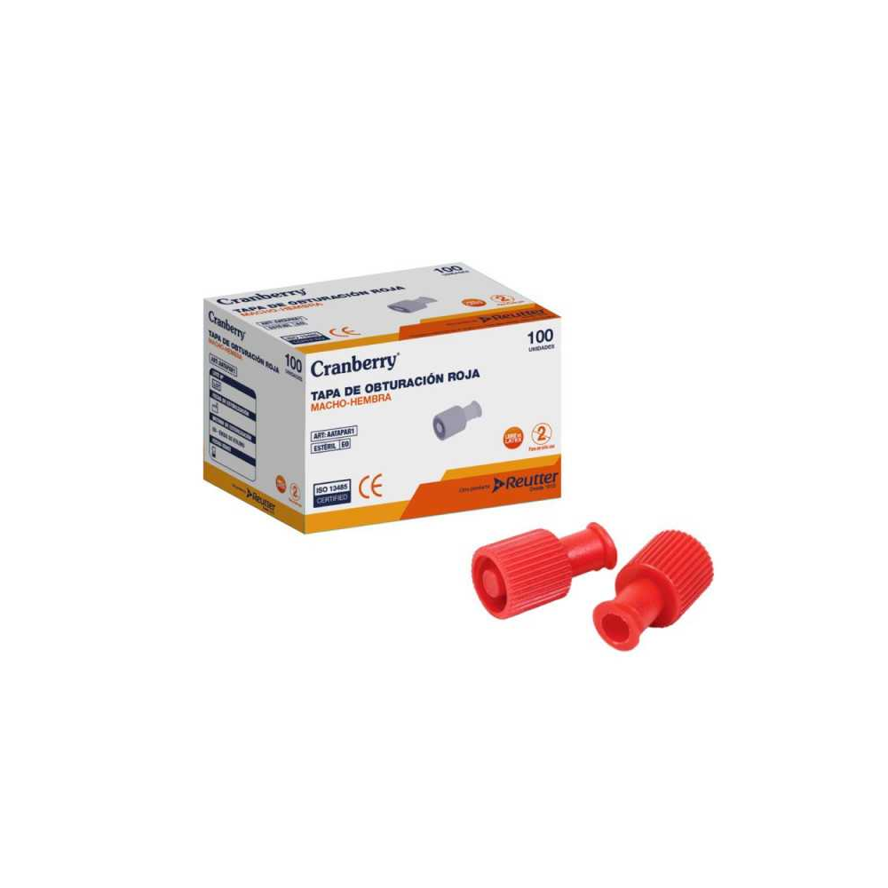 TAPA DE OBTURACION ROJA MACHO-HEMBRA X 100 UND (DM)