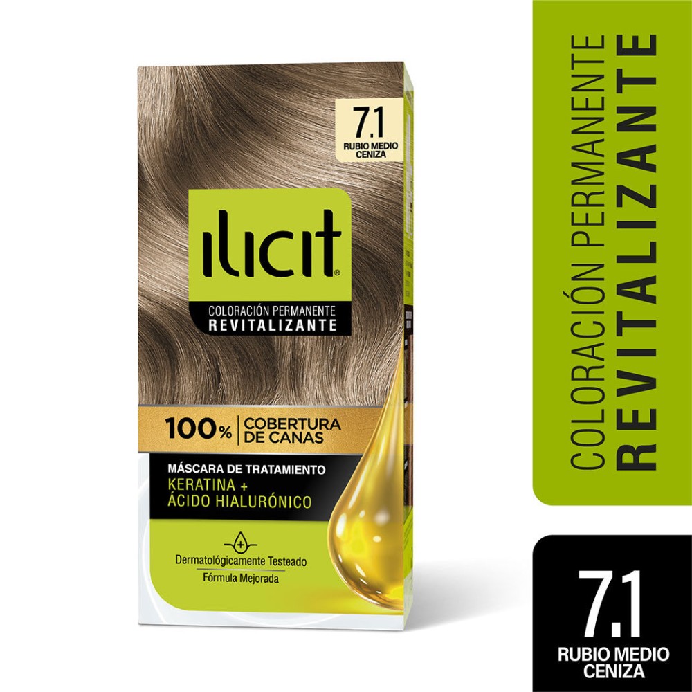 Tintura Ilicit 7/1 Rubio Medio Ceniza Tintura Ilicit 7/1 Rubio Medio Ceniza