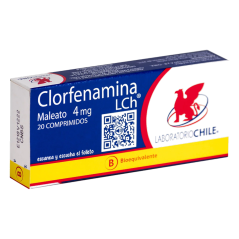 CLORFENAMINA COM 4 MG X 20 CHILE (BE)