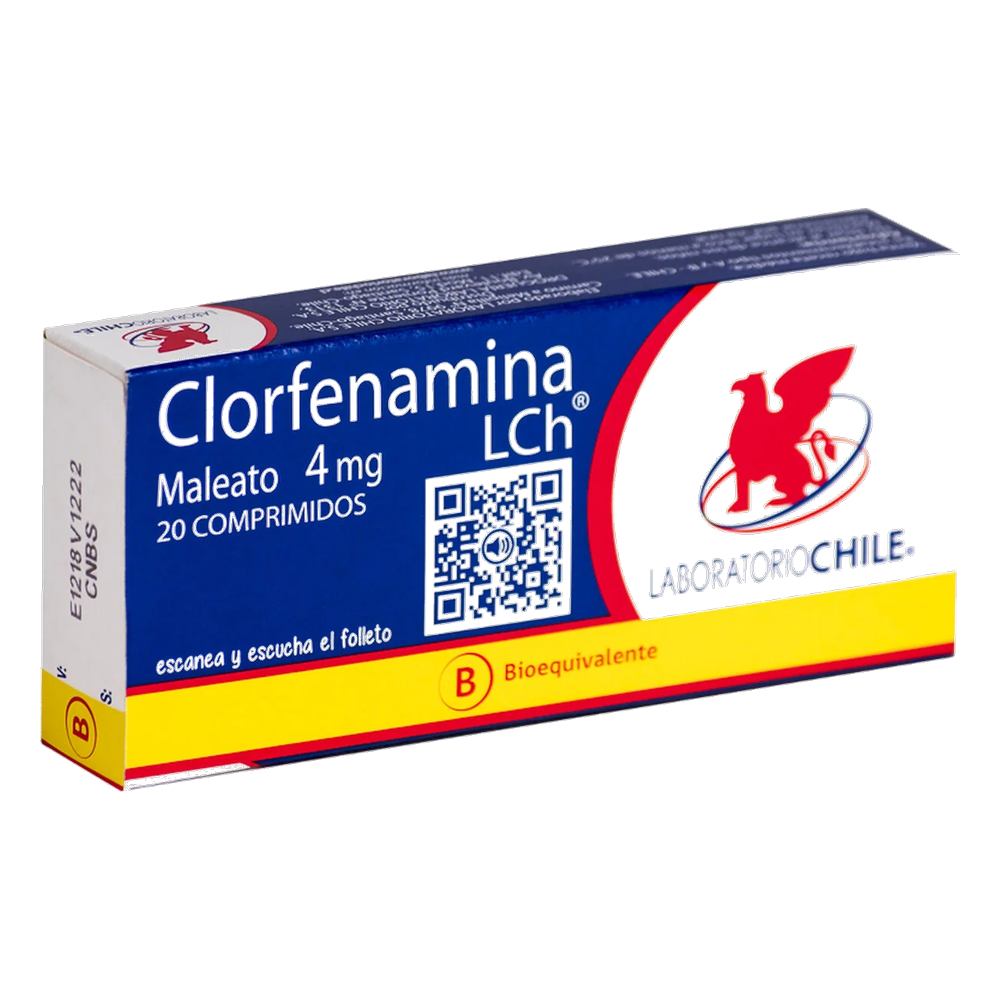 CLORFENAMINA COM 4 MG X 20 CHILE (BE)