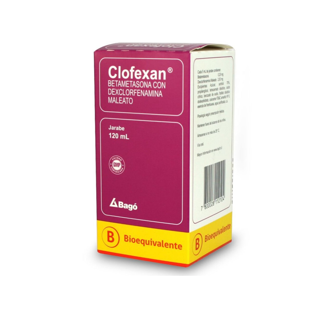 Clofexan (B) Betametasona / Dexclorfenamina Jarabe 120ml