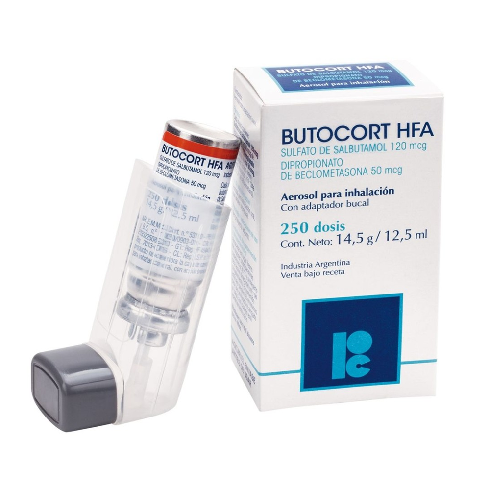 Butocort HFA Salbutamol / Beclometasona Inhalación 250 Dosis