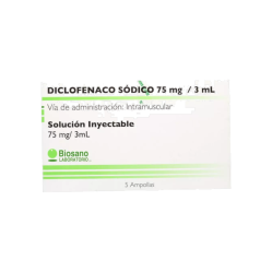 DICLOFENACO INYECTABLE 75MG/3ML X 5 AMP