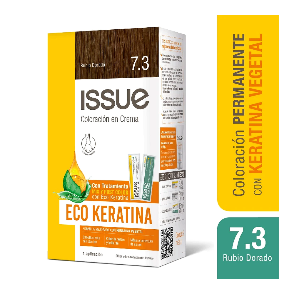 ISSUE ECO KERATINA KIT COLORACION RUBIO DORADO N 7.3