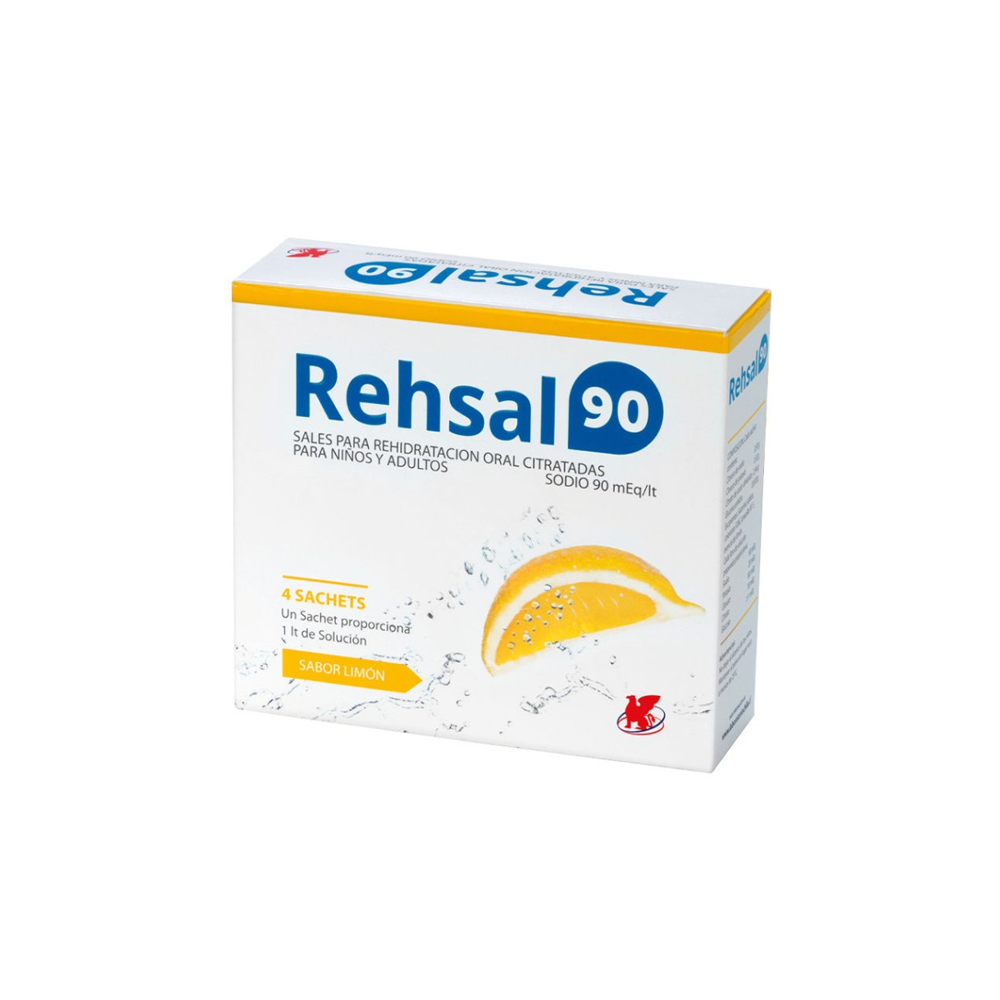Rehsal 90 Sales Hidratantes 4 Sobres Limón