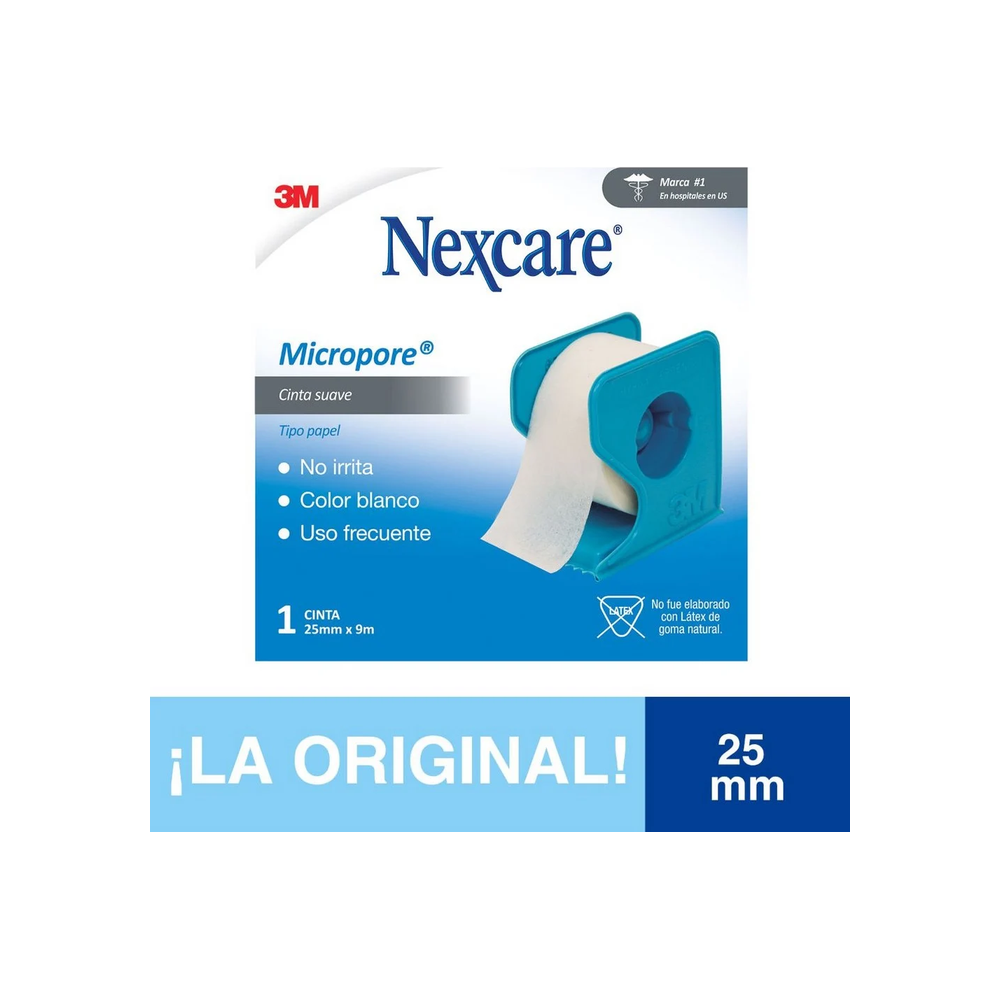 3M NEXCARE MICROPORE CINTA QUIRURGICA DE PAPEL COLOR BLANCO 2,4CM X 9,1M
