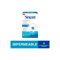 NEXCARE TEGADERM+PAD APOSITO TRANSPARENTE 7DIAS 5X7CM X3
