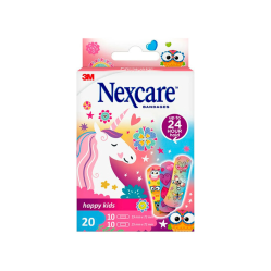 3M NEXCARE PARCHES HAPPY KIDS PERMANECEN HASTA 24HRS. 2 TAMAÑOS DISEÑO NIÑAS X20
