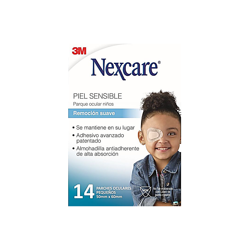 NEXCARE OPTICLUDE PARCHE OCULAR PIEL SENSIBLE TAMANO NINO(6,1X4,6CM) S/LATEX X14