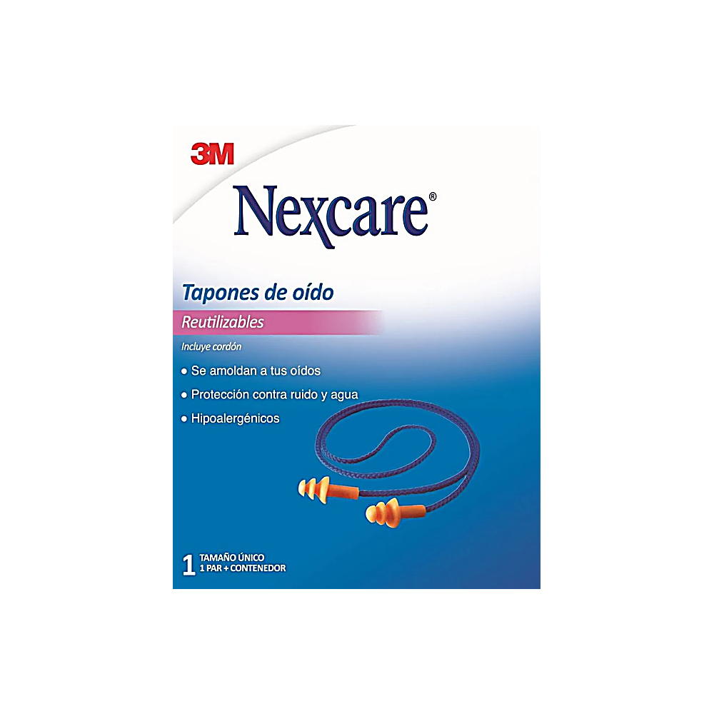 NEXCARE TAPONES DE OIDO PARA RUIDO Y AGUA CON ESTUCHE (1271)