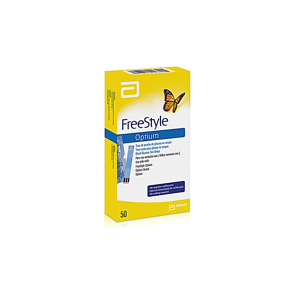 FREESTYLE OPTIUM TIRAS REACTIVAS PARA GLUCOSA  50UNID.