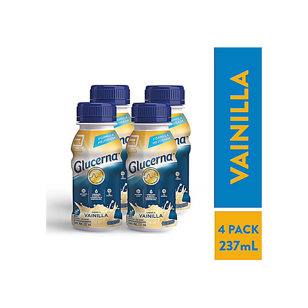 GLUCERNA SHAKE SABOR VAINILLA 237ML X4 (PACK AHORRO)