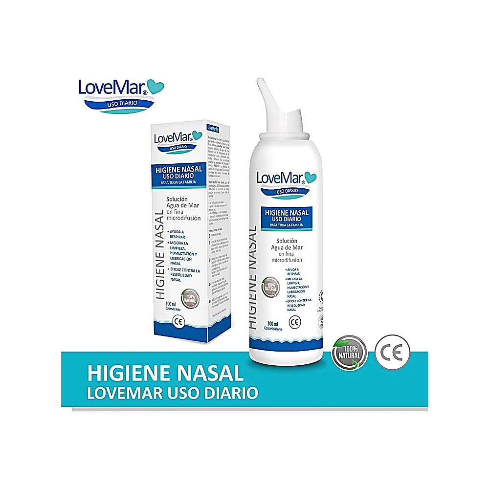 LOVEMAR USO DIARIO SOLUCION AGUA DE MAR HIGIENE NASAL 100ML