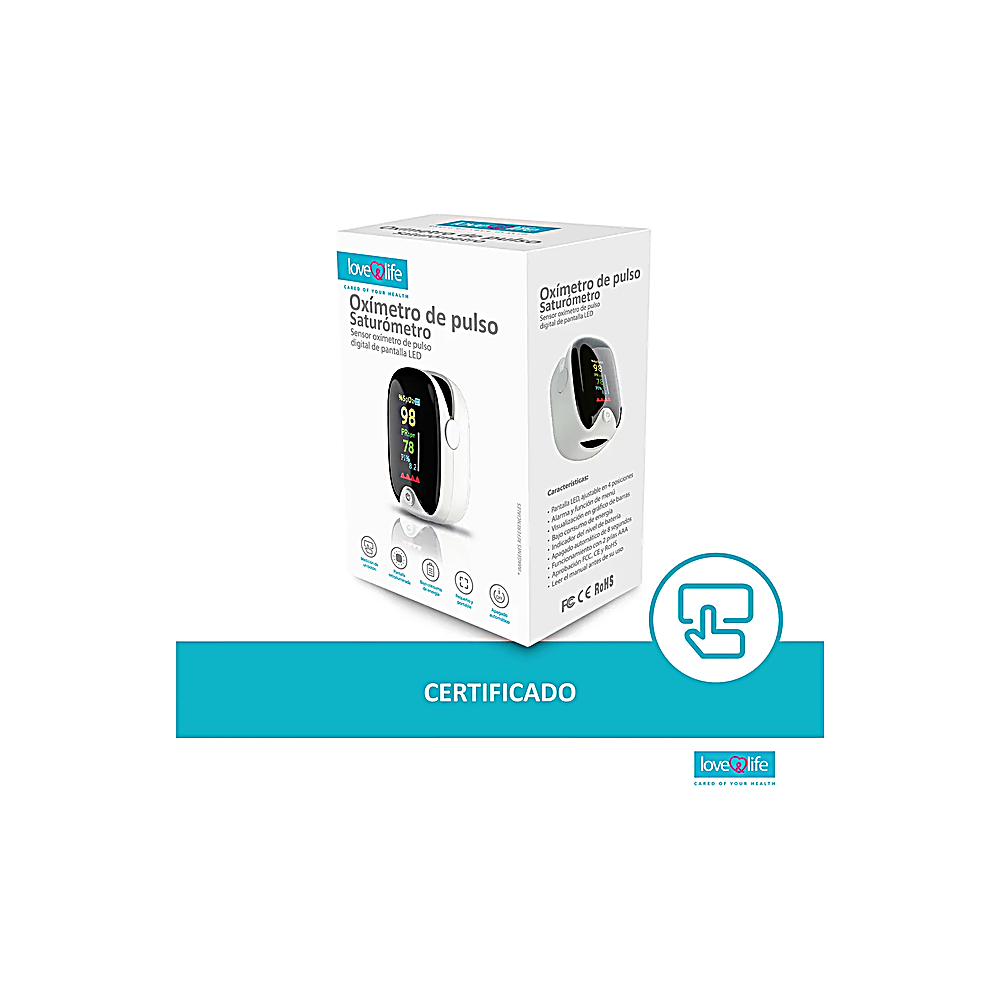 LOVEYLIFE FINGERTIP PULSE OXIMETRO DIGITAL PANTALLA LED BLANCO