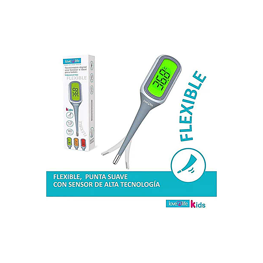 LOVEYLIFE TERMOMETRO DIGITAL PUNTA FLEXIBLE-SUAVE-PORTABLE DE USO FAMILIAR