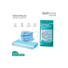 SELFMINE MASCARILLAS DESECHABLES PROTECCION MULTICAPAS RESISTENTE X10