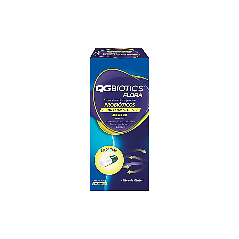 QGBIOTICS FLORA CAPSULAS CON PROBIOTICOS LIBRE DE GLUTEN X30