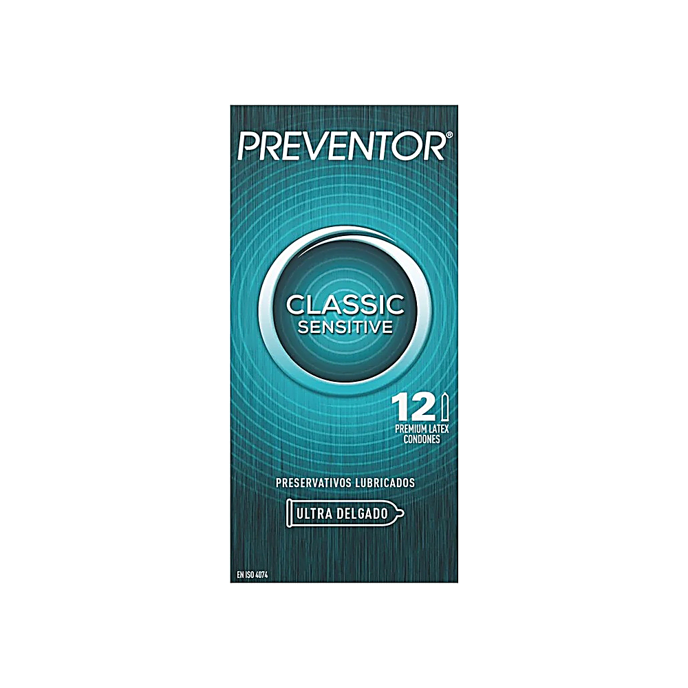 PREVENTOR CLASSIC SENSITIVE PREMIUN PRESERVATIVOS LUBRICADOS ULTRA DELGADO X12