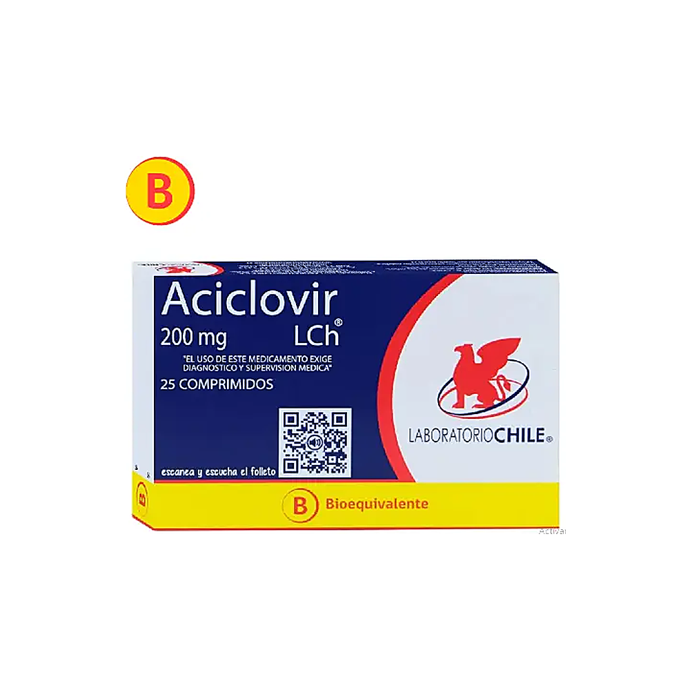 ACICLOVIR COM 200 MG X 25 CHILE (BE)
