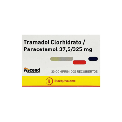 TRAMADOL+PARACETAMOL COM 37,5/325 MG X 30 ASCEND
