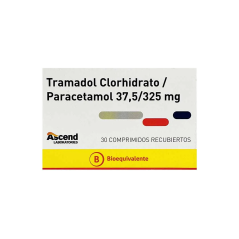 TRAMADOL+PARACETAMOL COM 37,5/325 MG X 30 ASCEND