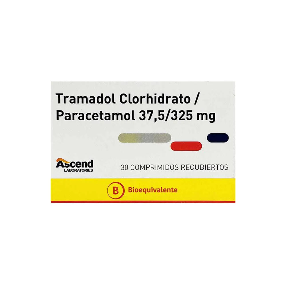 TRAMADOL+PARACETAMOL COM 37,5/325 MG X 30 ASCEND