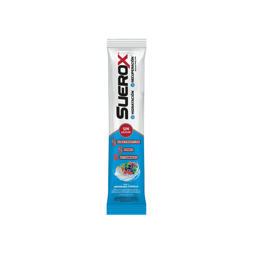 SUEROX POLVO ARANDANO POMELO 20 GR X 10 UND
