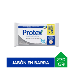 PROTEX JAB LIMPIEZA PROFUNDA 90 GR X 3
