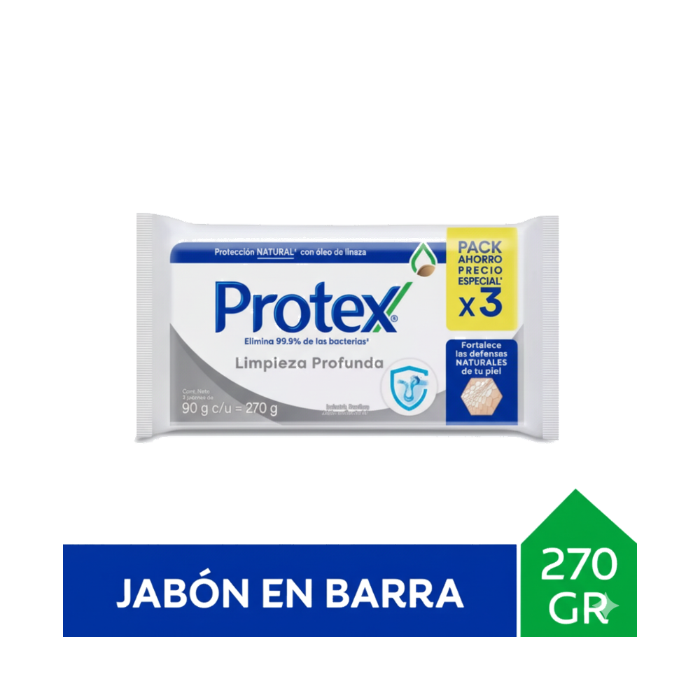 PROTEX JAB LIMPIEZA PROFUNDA 90 GR X 3