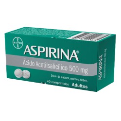 Aspirina 500mg 40 Comprimidos  / PRECIO POR UNIDAD DE MEDIDA / $ 77.- valor por unidad