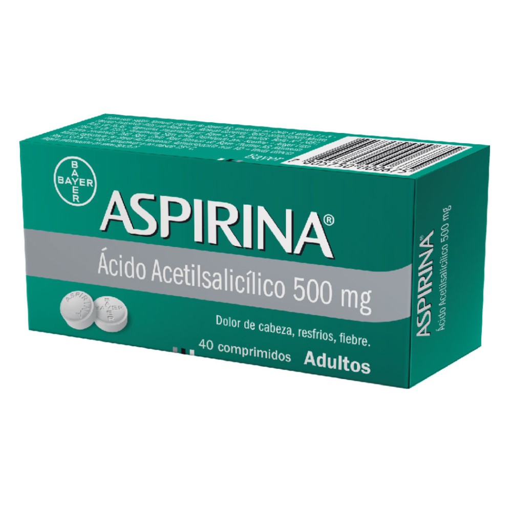 Aspirina 500mg 40 Comprimidos  / PRECIO POR UNIDAD DE MEDIDA / $ 77.- valor por unidad