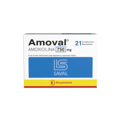 Amoval (B) Amoxicilina 750mg 21 Comprimidos Recubiertos