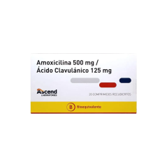 AMOXICILINA+ACID/CLAV COM 500/125 MG X 20 ASCEND (BE)