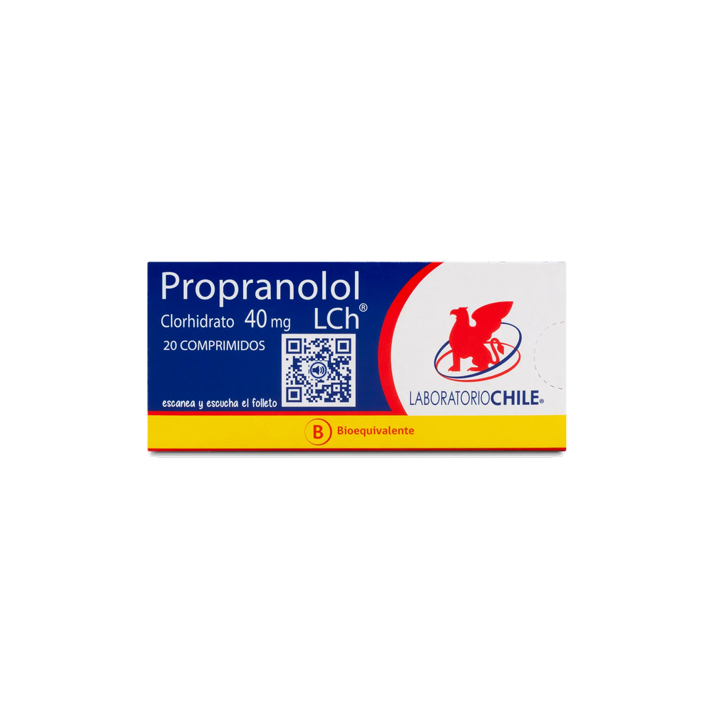 PROPRANOLOL COM 40 MG X 20 CHILE (BE)