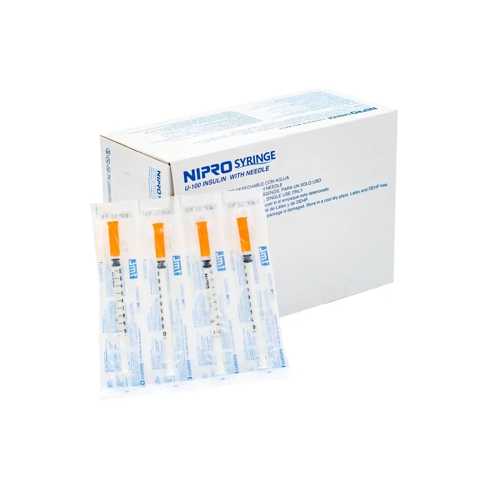JERINGA INSULINA 1 CC 29 G X 1/2 100UI X100 UNID NIPRO (DM)
