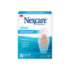 NEXCARE BANDITAS TRANSPARENTE IMPERMEABLE X 20 UND