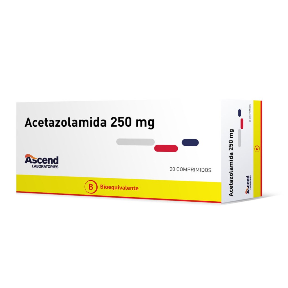 Acetazolamida (B) 250mg 20 Comprimidos  / PRECIO POR UNIDAD DE MEDIDA / $ 189.- valor por unidad