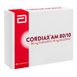 Cordiax 80/10 Telmisartán / Amlodipino 40 Comprimidos