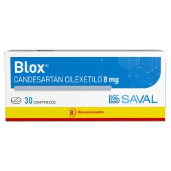 Blox (B) Candesartán 8mg 30 Comprimidos