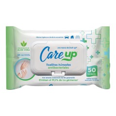 Care Up Toallas Húmedas Antibacteriales 50 Unidades