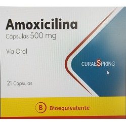 Amoxicilina (B) 500 mg x 21 Cápsulas  / PRECIO POR UNIDAD DE MEDIDA / $ 89.- valor por unidad