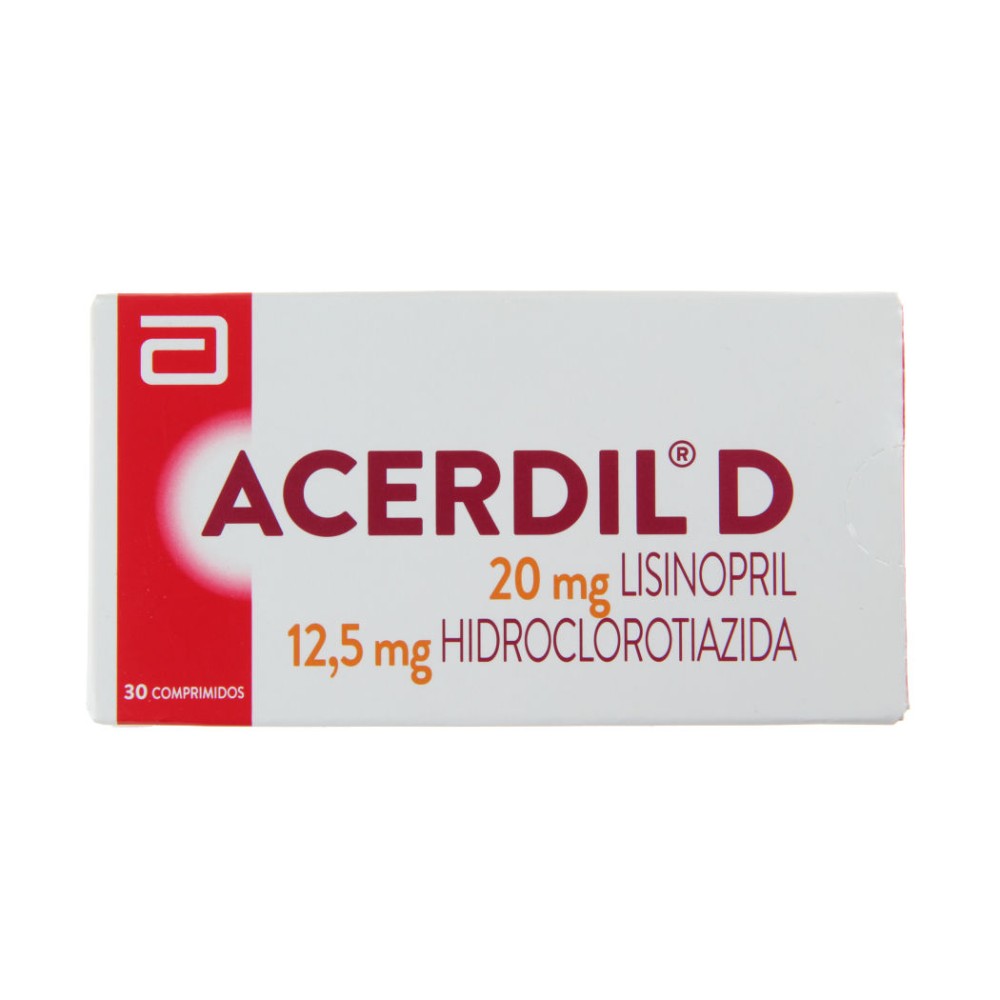 Acerdil D Lisinopril / Hidroclorotiazida 30 Comprimidos