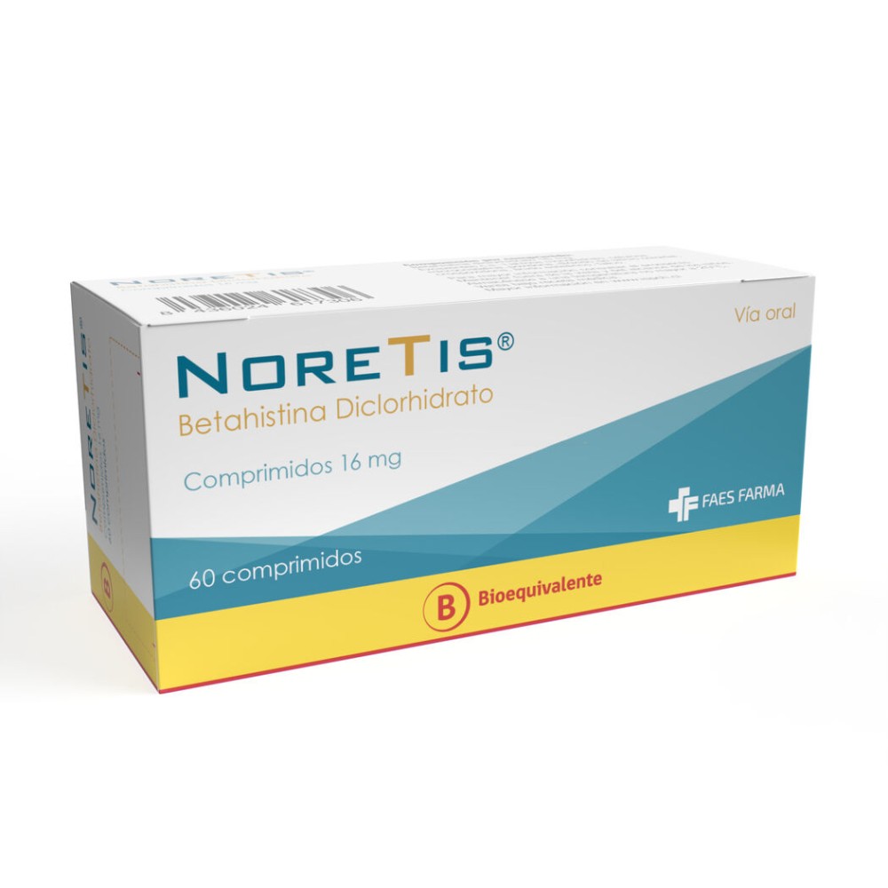 Noretis (B) Betahistina 16mg 60 Comprimidos