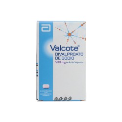 Valcote (R) Ácido Valproico 500mg 20 Comprimidos Recubiertos