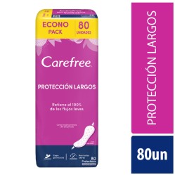 Protectores Diarios Carefree Protección Largos 80 Unidades
