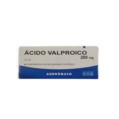 Ácido Valproico 200mg 30 Comprimidos Recubiertos  / PRECIO POR UNIDAD DE MEDIDA / $ 187.- valor por unidad