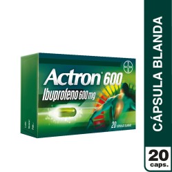 Actron (R) Ibuprofeno 600mg 20 Cápsulas Blandas  / PRECIO POR UNIDAD DE MEDIDA / $ 274.- valor por unidad